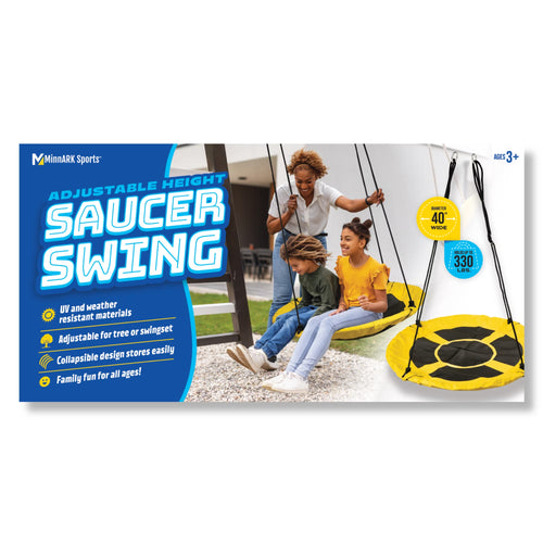 Saucer Swing, Adjustable Height Outdoor Swing for All Ages, by